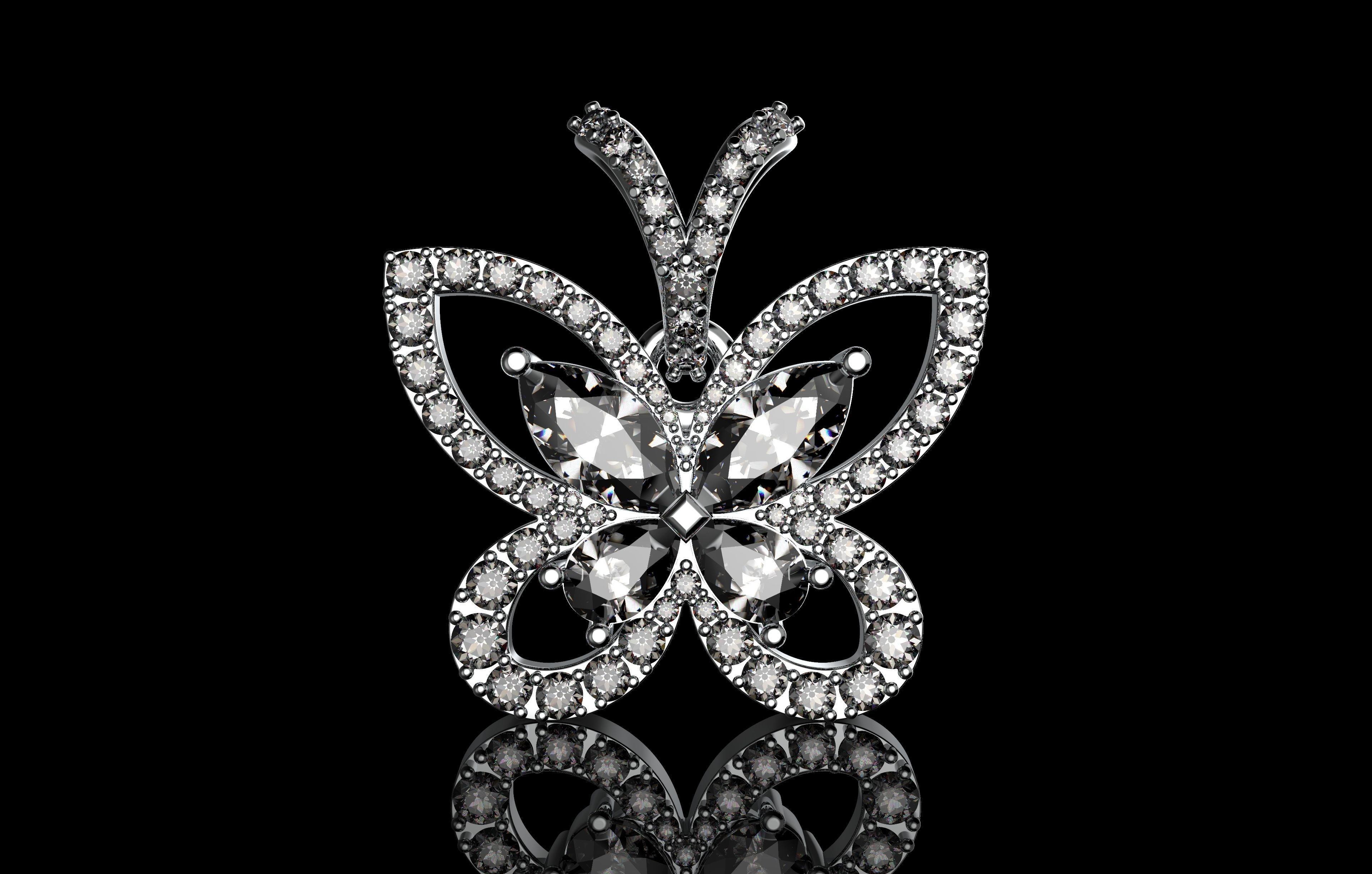 Butterfly Pendant Number 53 3D print model_4