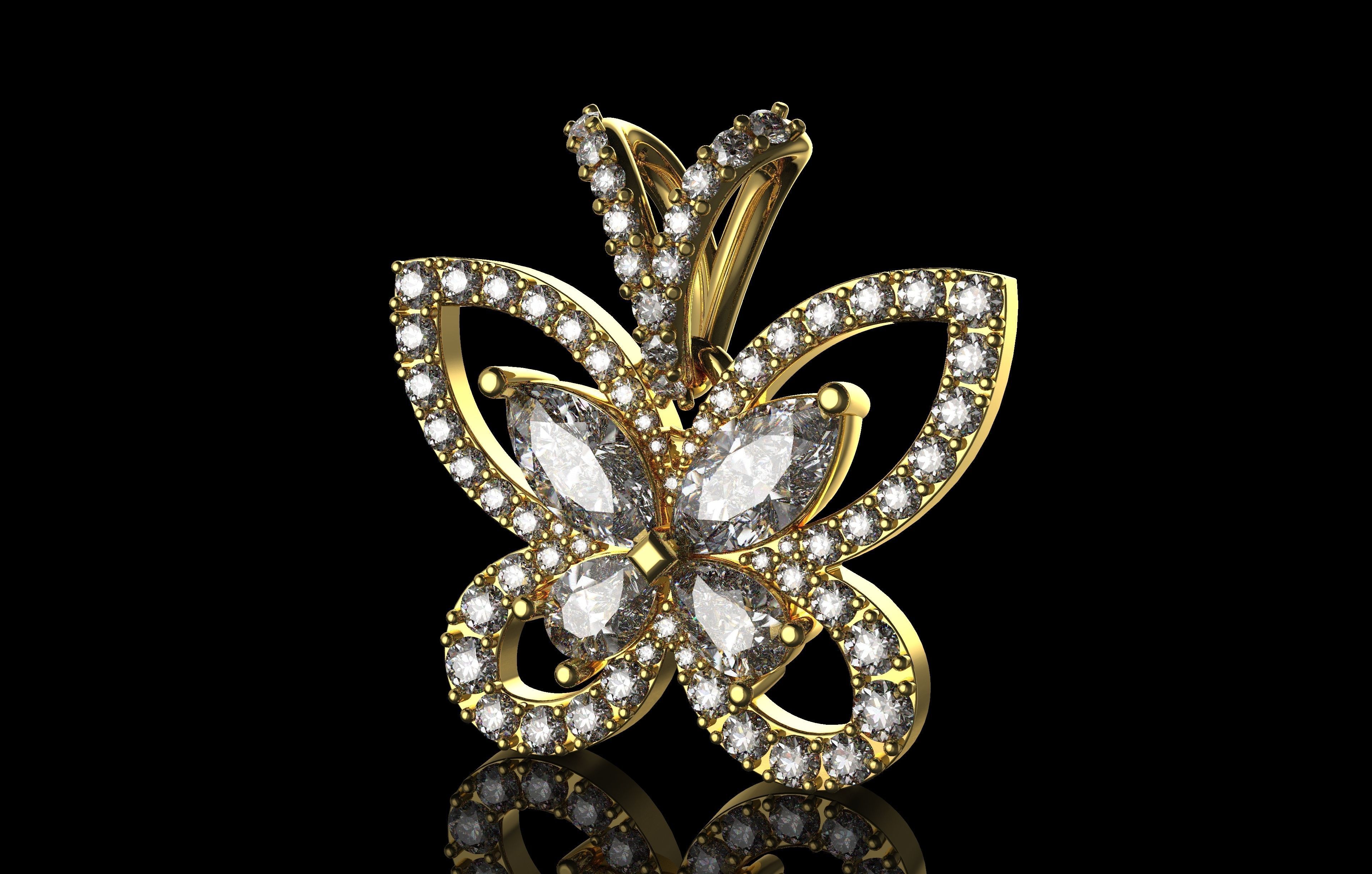 Butterfly Pendant Number 53 3D print model_1