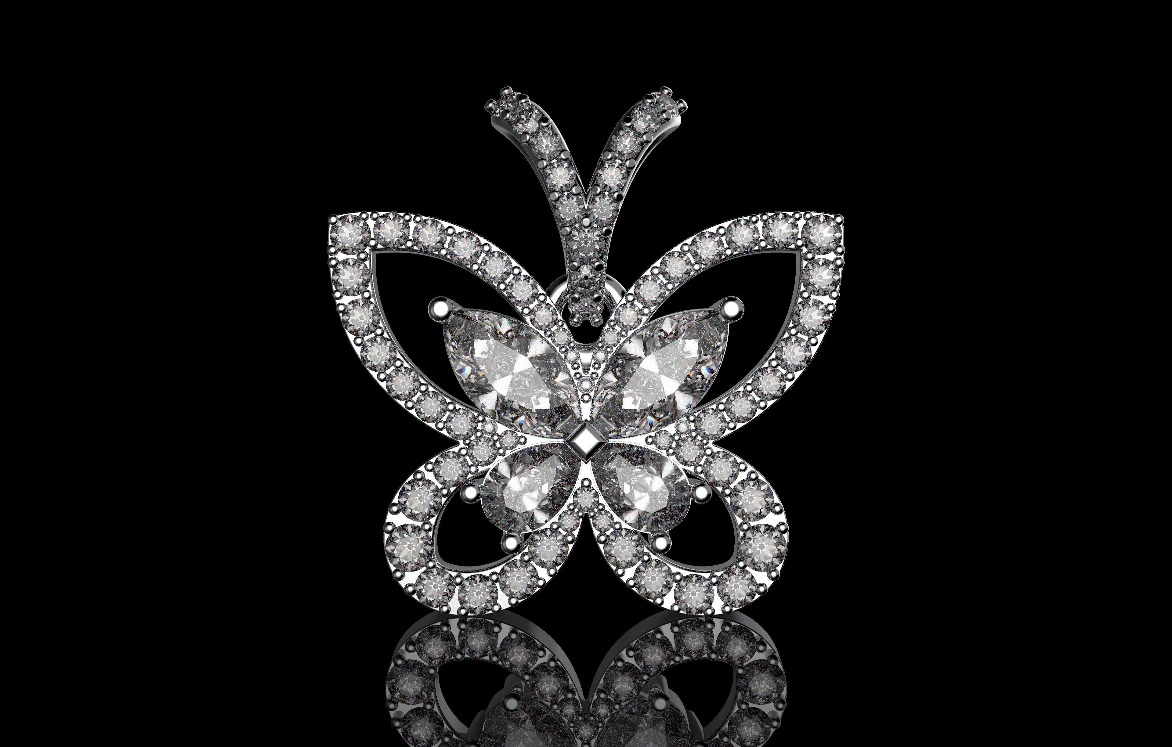 Butterfly Pendant Number 53 3D print model_3