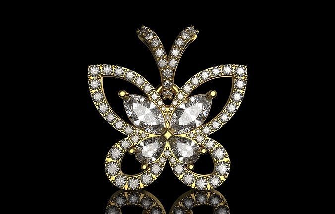 Butterfly Pendant Number 53 3D print model