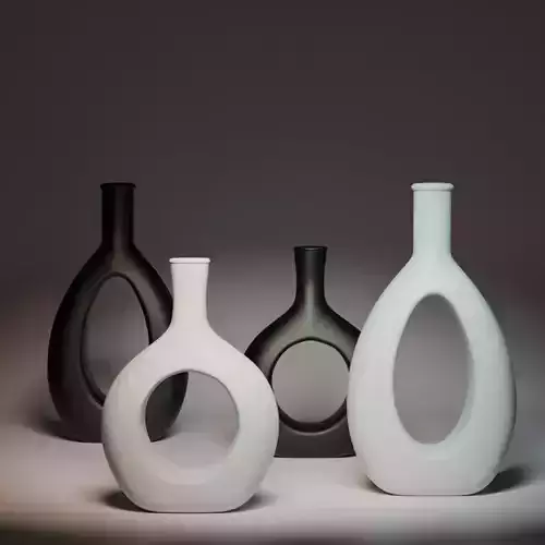  Modern Hollow Shaped Flower Vase 3D Model for Sale