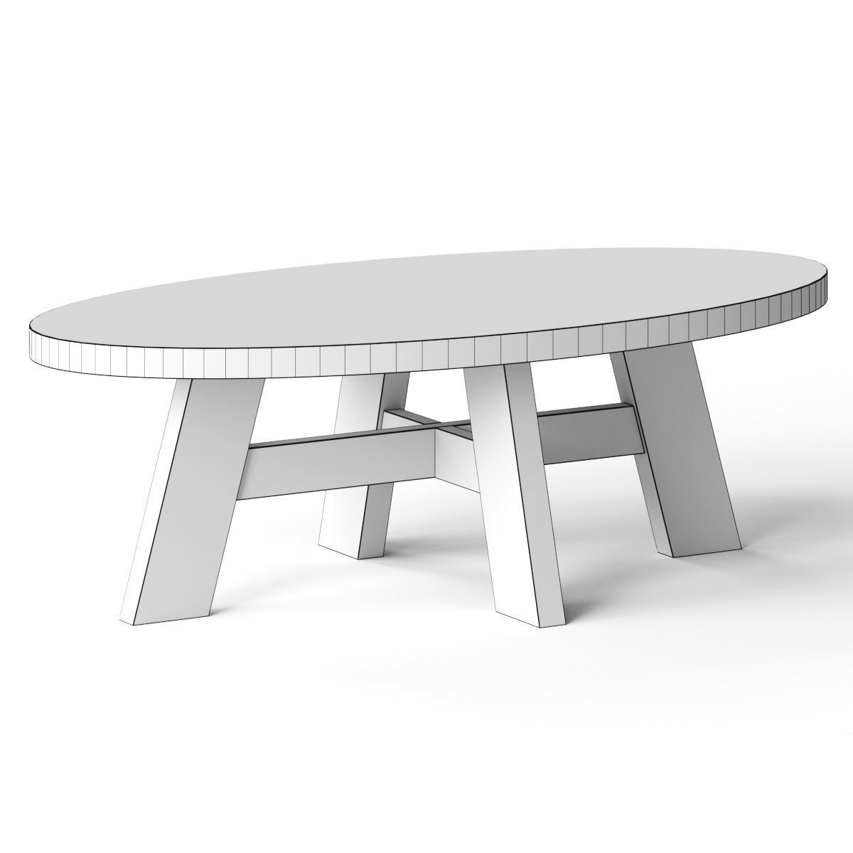 Wiese 4 Legs Coffee Table by The Twillery Co 3D model_1