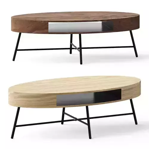 Mezzy Oval Coffee Table Natural Acacia by South Shore