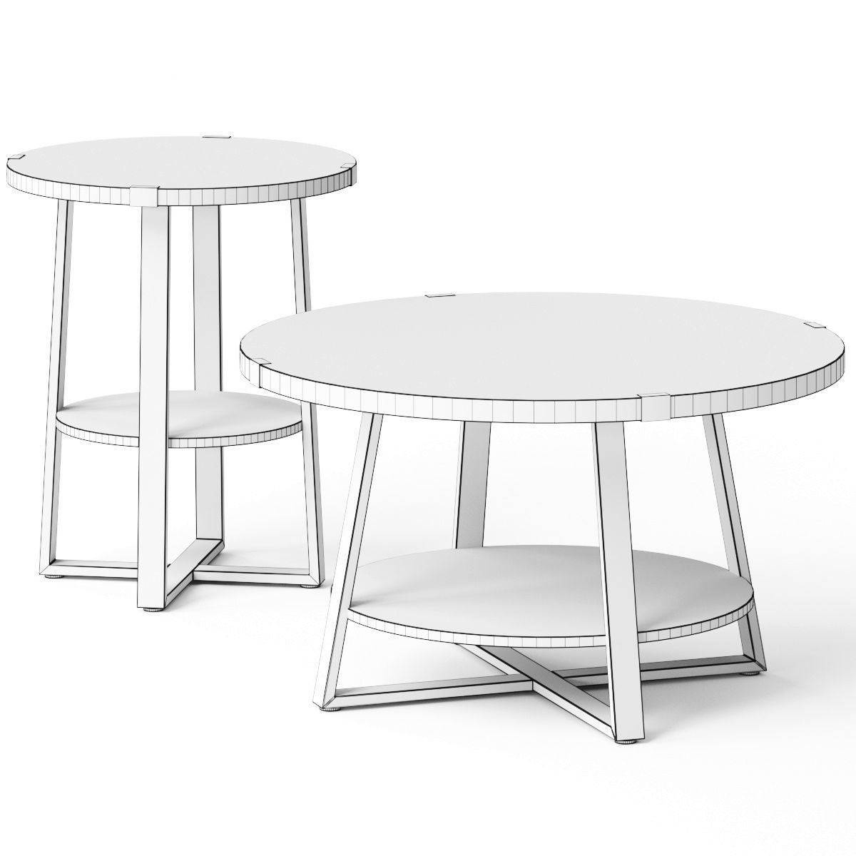 Jahaira Round Coffee Table by 17 Stories 3D model_4