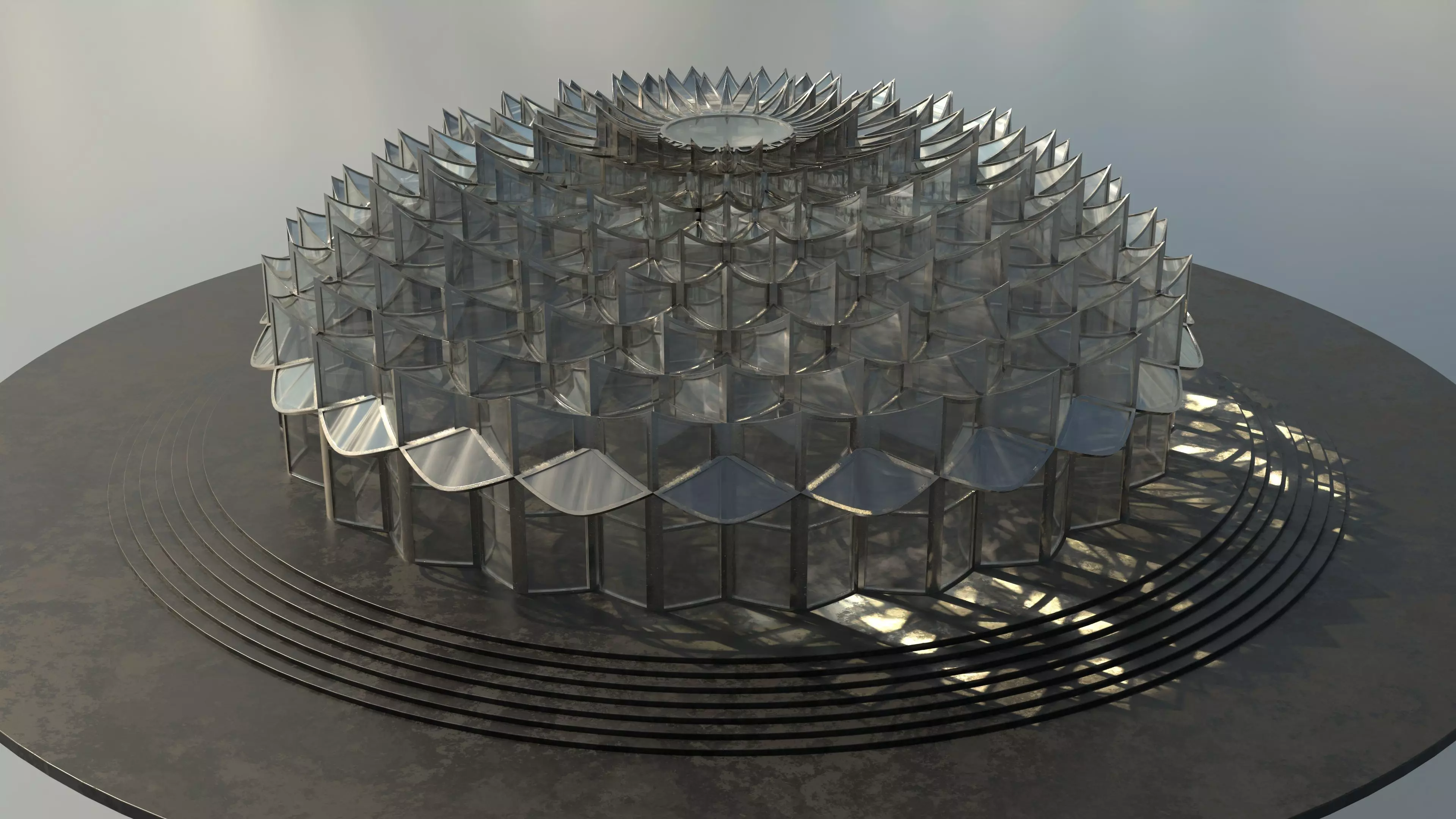 Flower Glass Dome 3D model