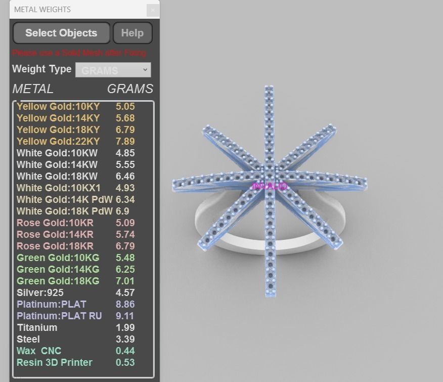 star-diamond-ring 3D print model_19
