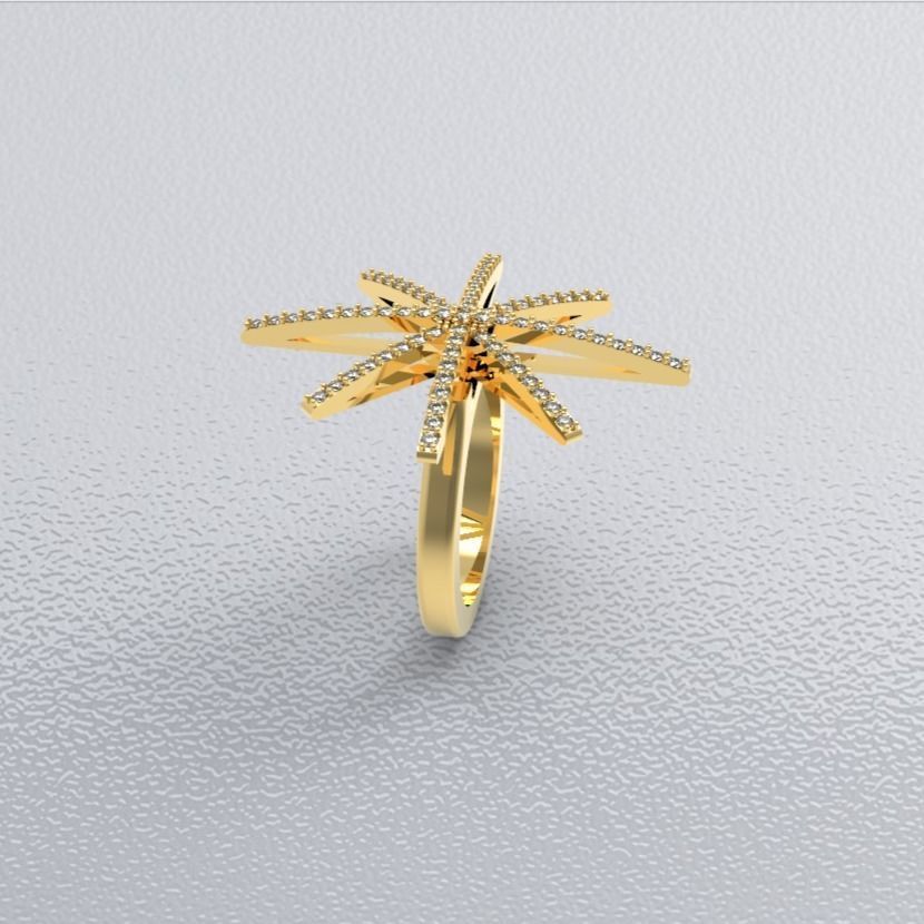 star-diamond-ring 3D print model_13