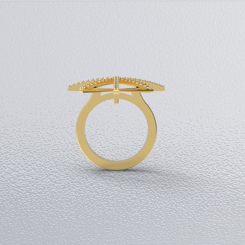 star-diamond-ring 3D print model_8