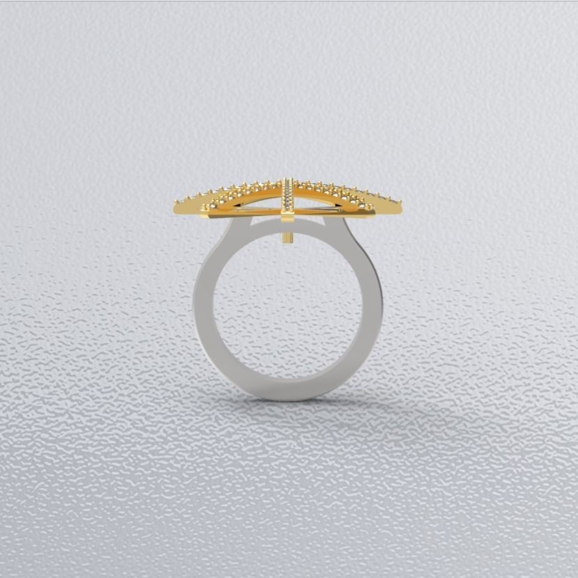 star-diamond-ring 3D print model_9
