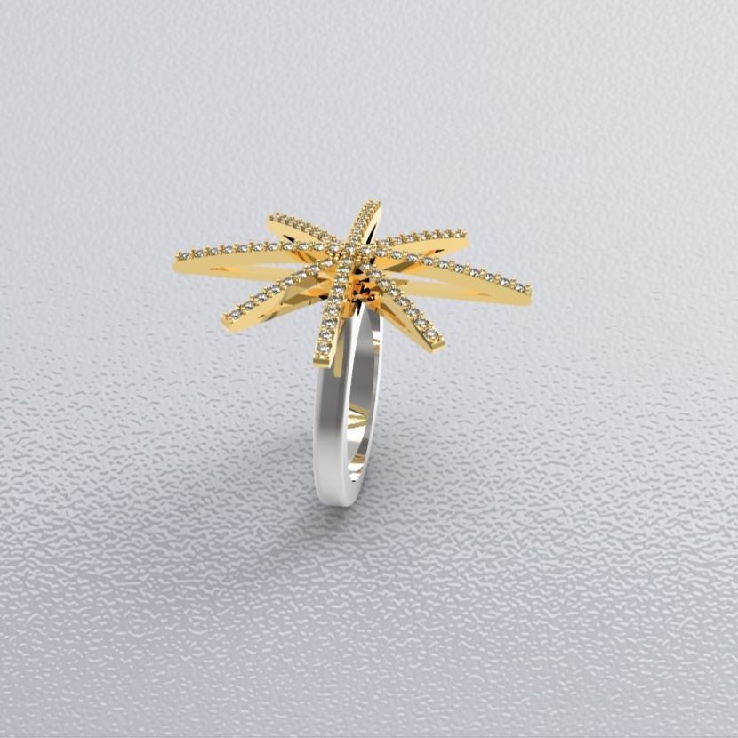 star-diamond-ring 3D print model_14
