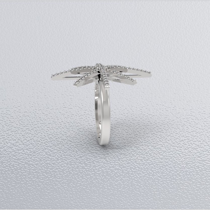 star-diamond-ring 3D print model_4