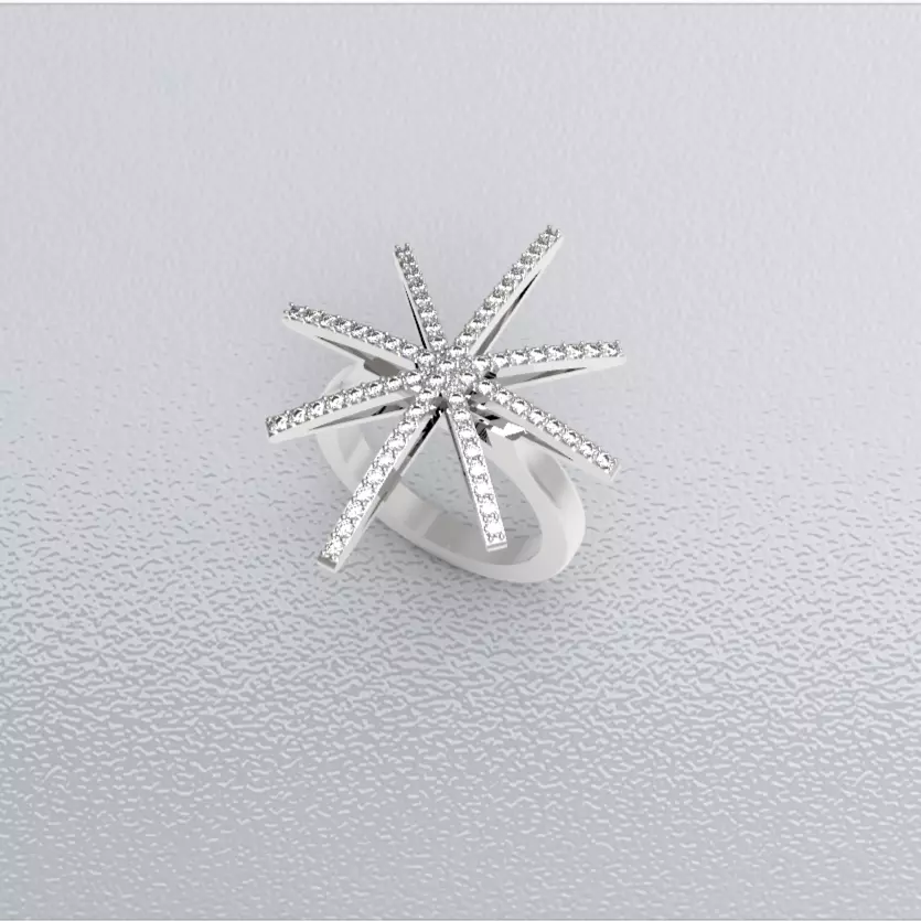 star-diamond-ring 3D print model_0