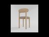 Solid Oak Chair with Upholstered Seat Free 3D model_1
