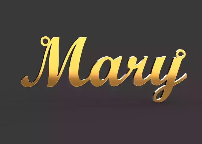 Mary name plate pendant