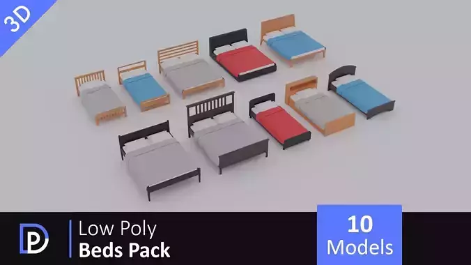 Low Poly Beds Pack