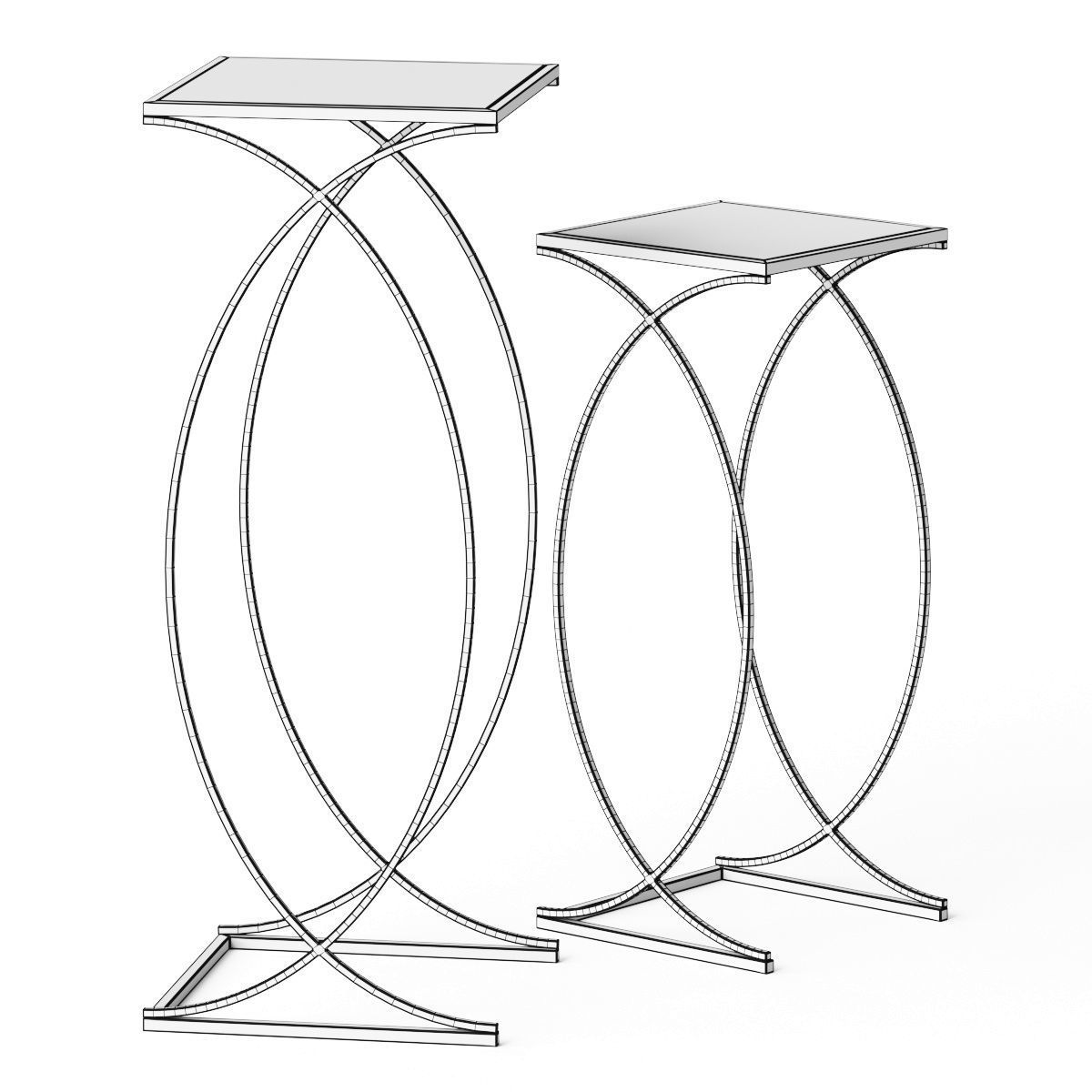 Wayfair Loquette Glass Sled Nesting Tables by Etta Avenue 3D model_3