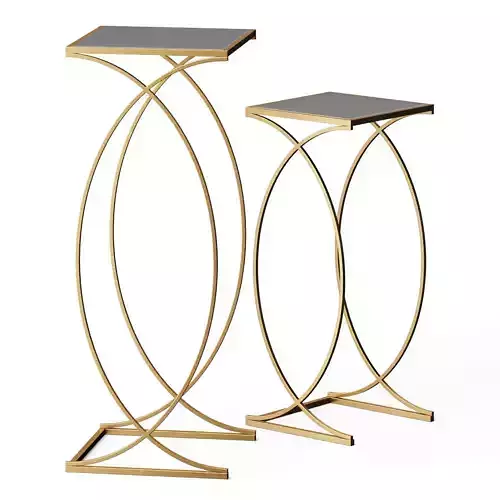 Wayfair Loquette Glass Sled Nesting Tables by Etta Avenue 3D model