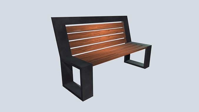 Bench 1 Low-poly 3D model