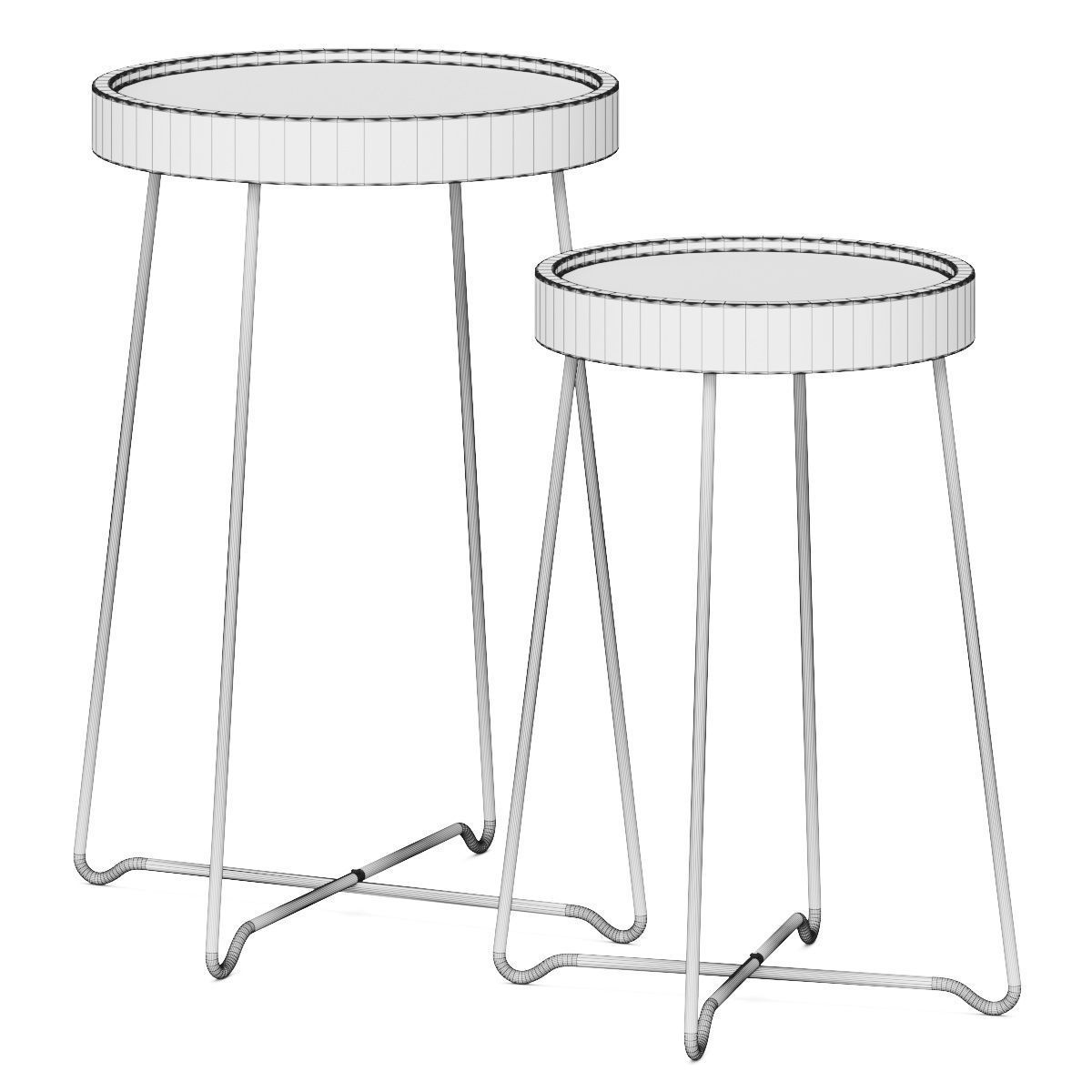 Nilda Solid Wood Tray Top Cross Legs End Table by Joss and Main 3D model_2