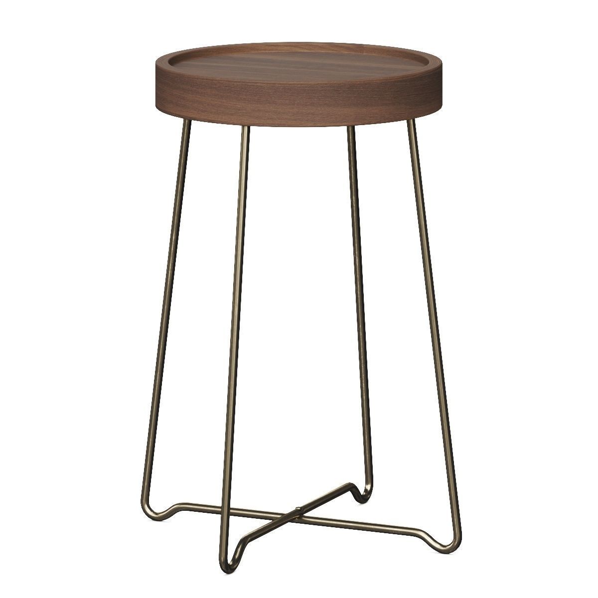 Nilda Solid Wood Tray Top Cross Legs End Table by Joss and Main 3D model_1