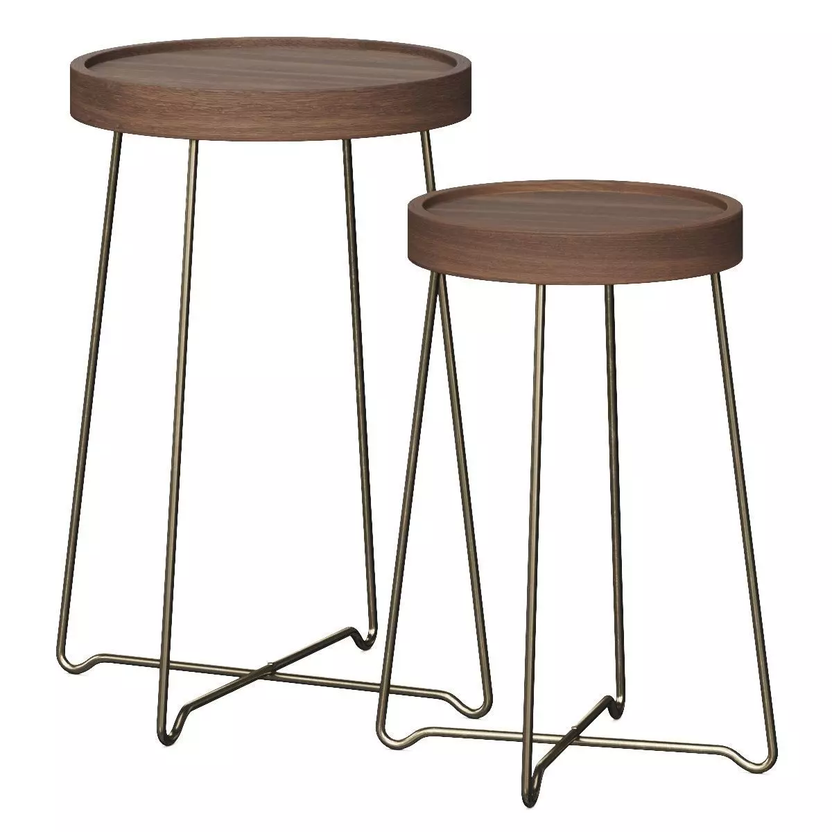 Nilda Solid Wood Tray Top Cross Legs End Table by Joss and Main 3D model_0