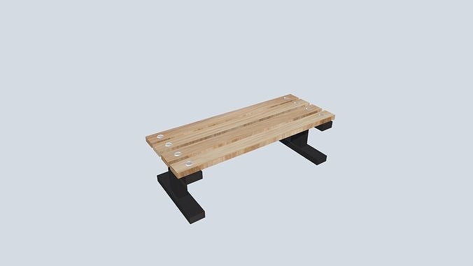 Bench 2 Low-poly 3D model
