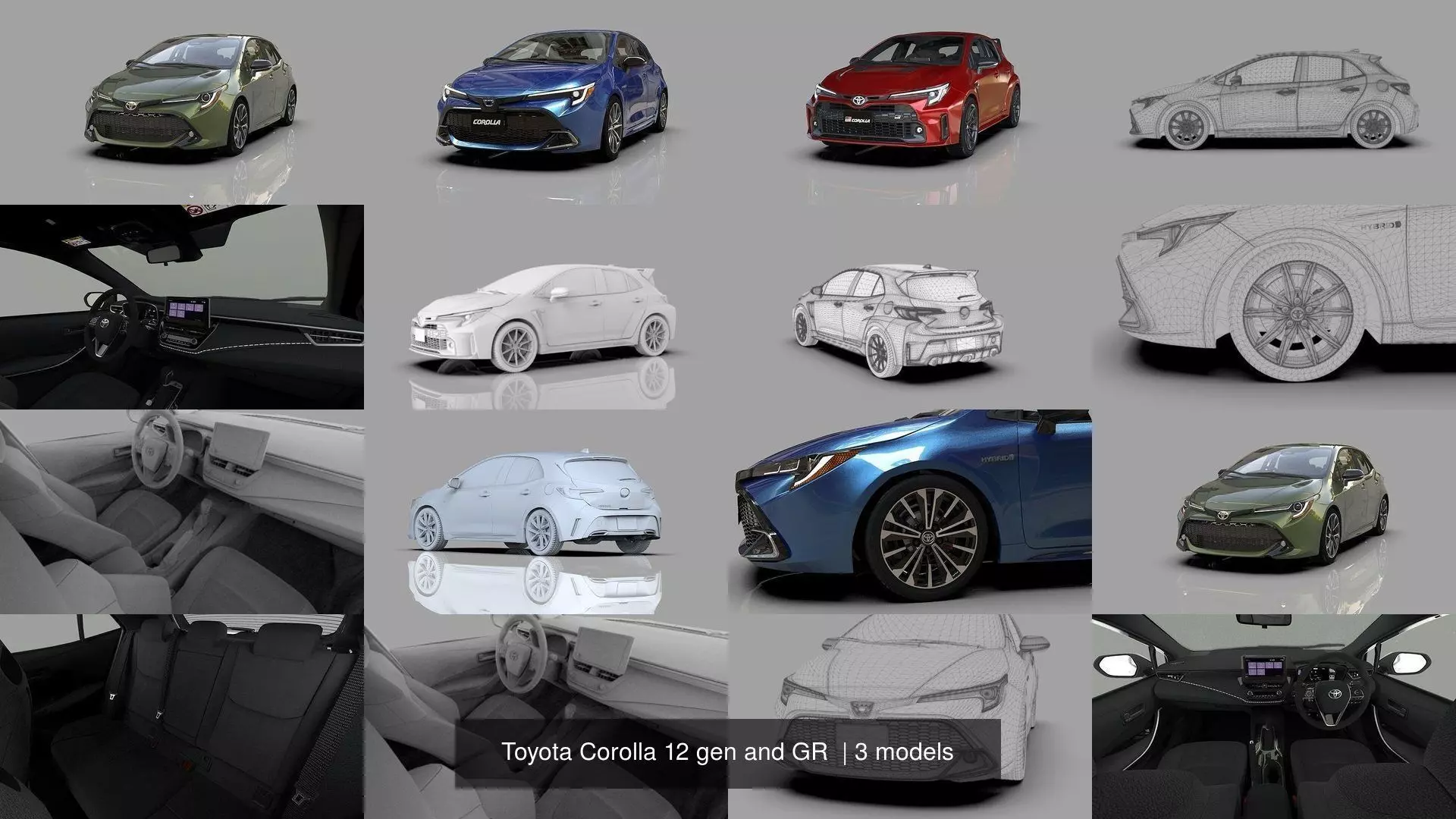 Toyota Corolla 12 gen and GR  3D Model Collection_0