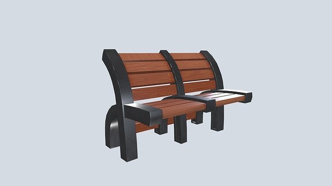 bench 3 Low-poly 3D model