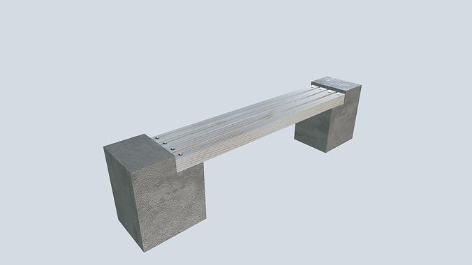 bench 4 Low-poly 3D model