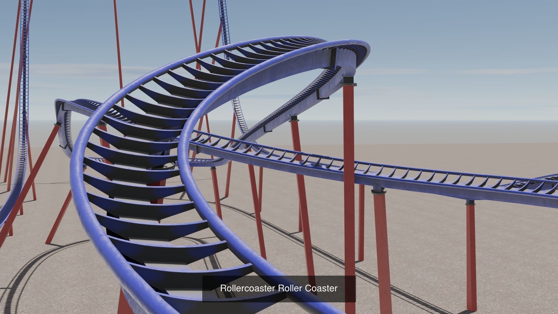8 Roller Coaster  3D Model Collection_3
