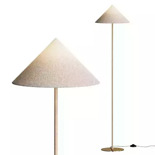 Luar Wrapped Untanned Leather Floor Lamp With Brass Base