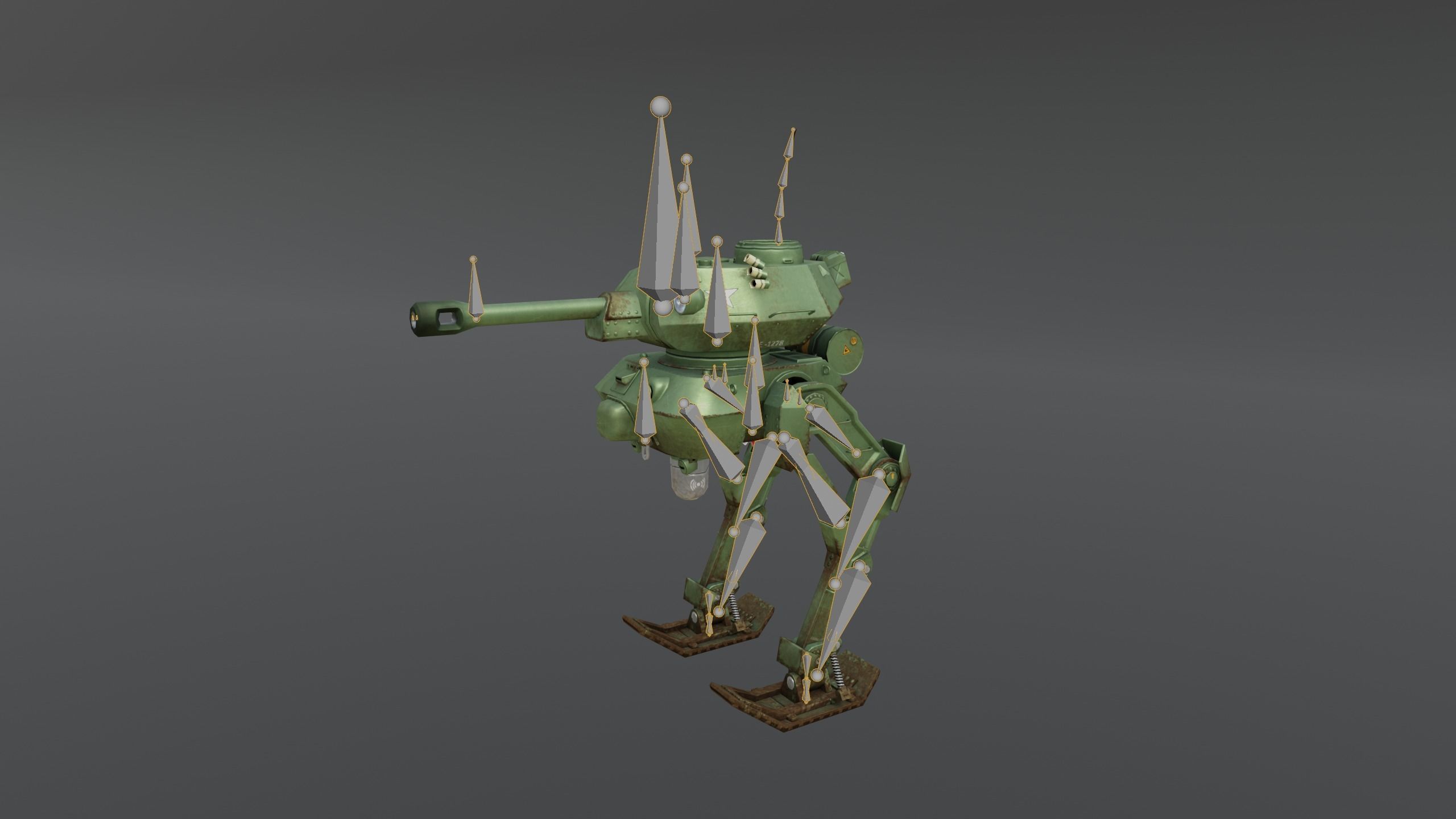 Tank Mech Low-poly 3D model_5