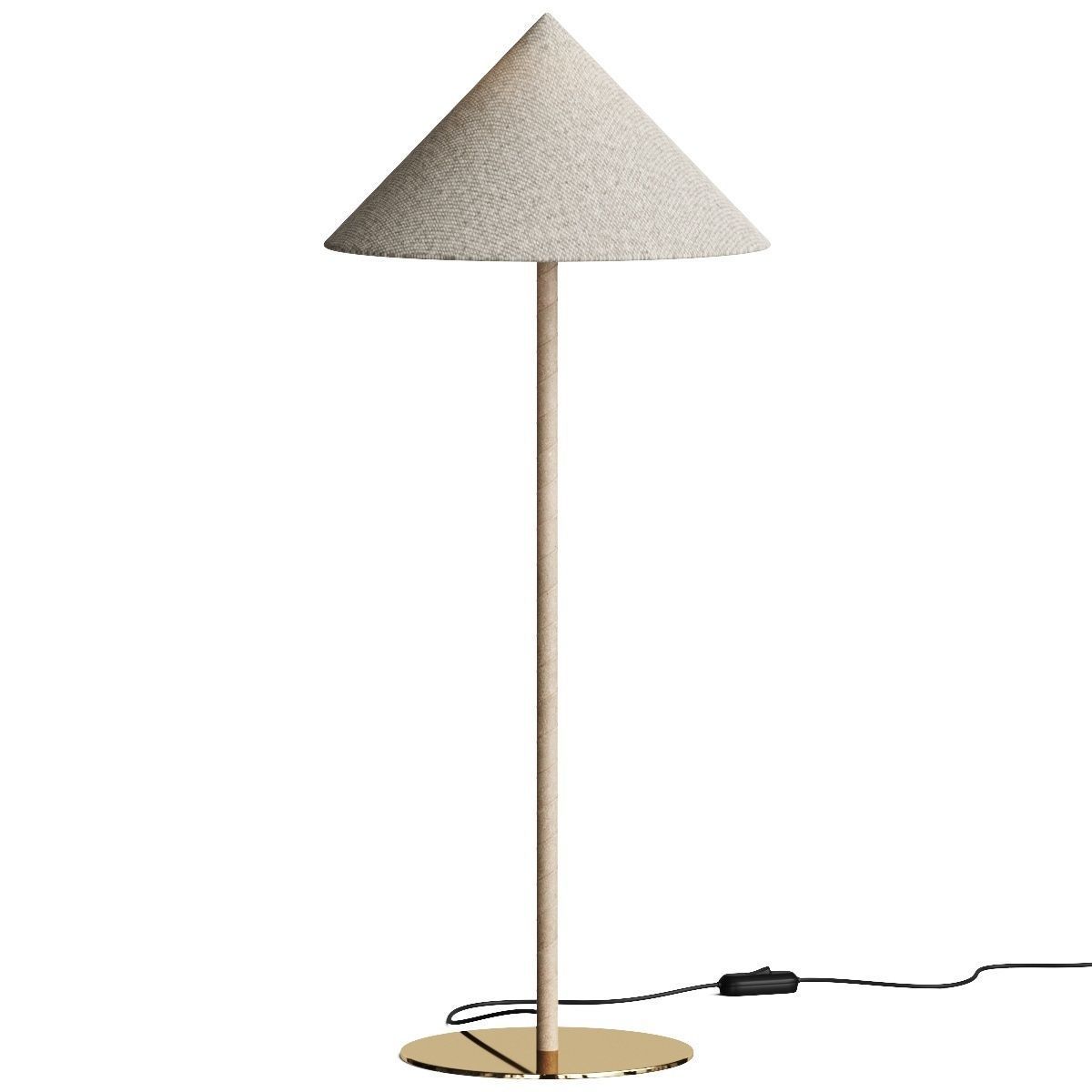 Luar Wrapped Untanned Leather Table Lamp With Brass Base 3D model_1