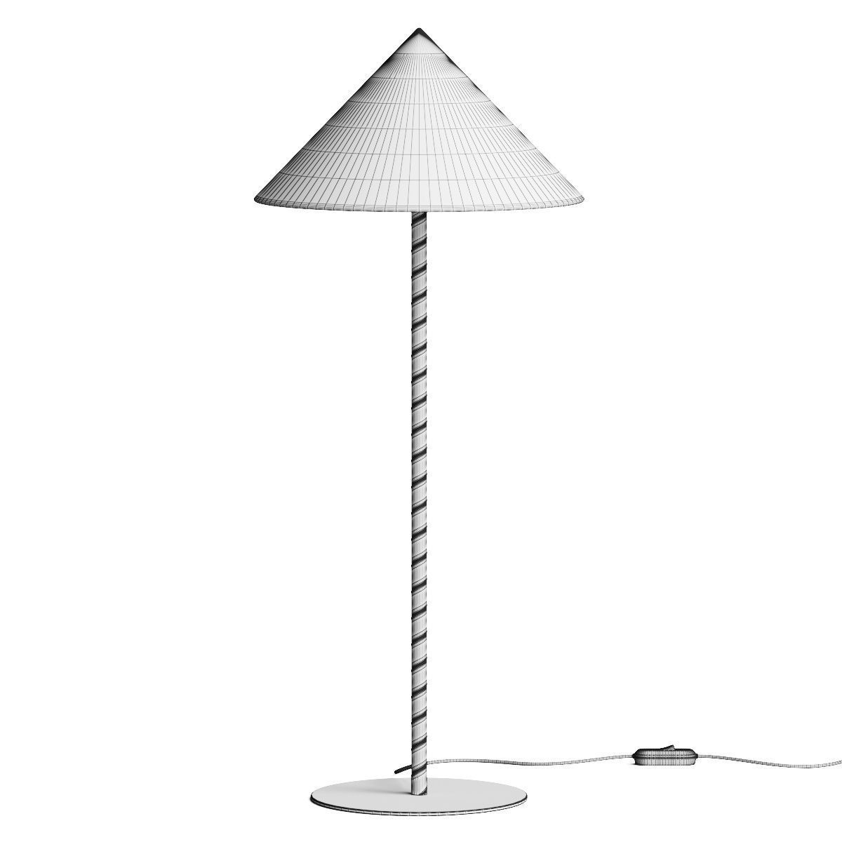 Luar Wrapped Untanned Leather Table Lamp With Brass Base 3D model_2