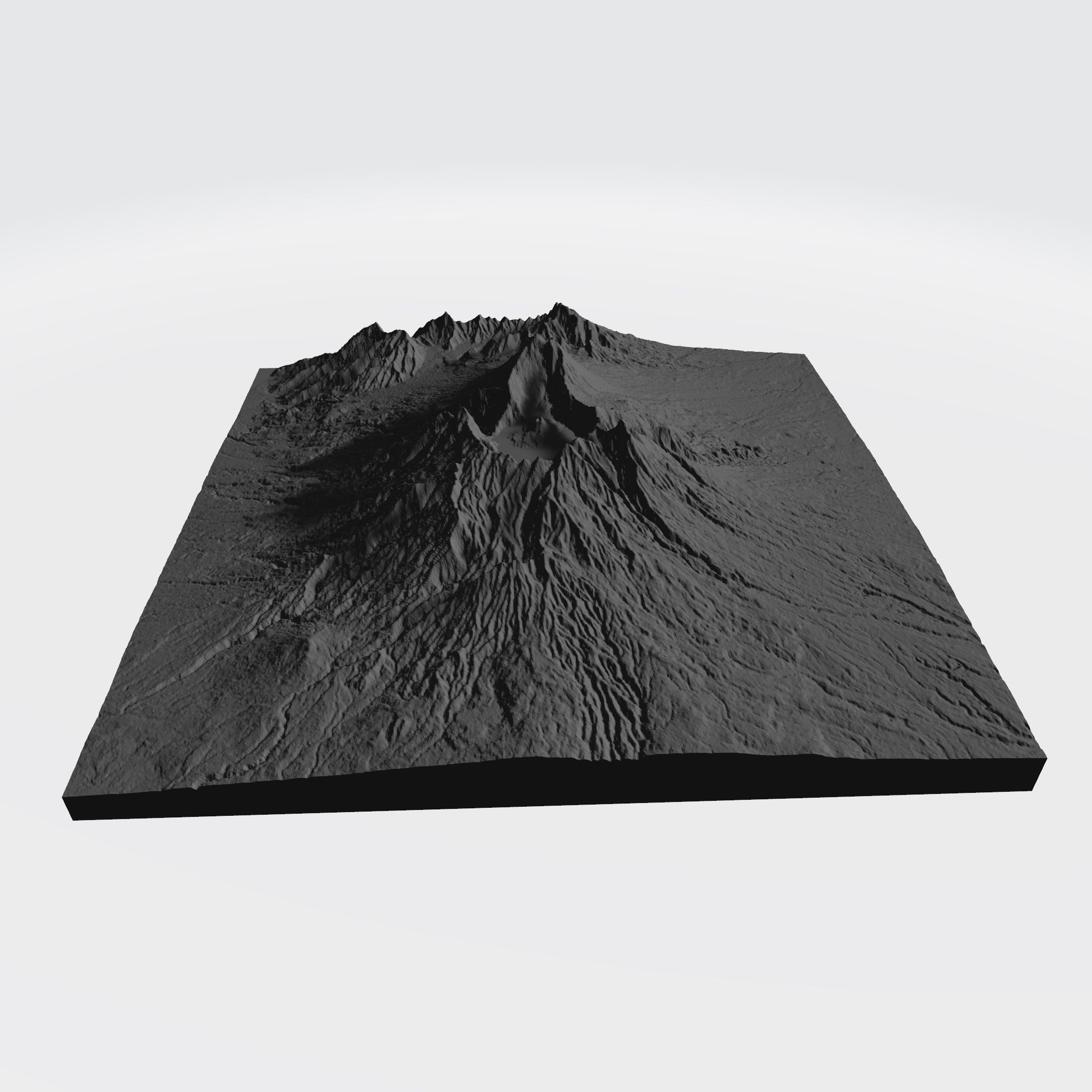 Mount Rijani - Indonesia - Lombok - 3D Map 3D print model_7