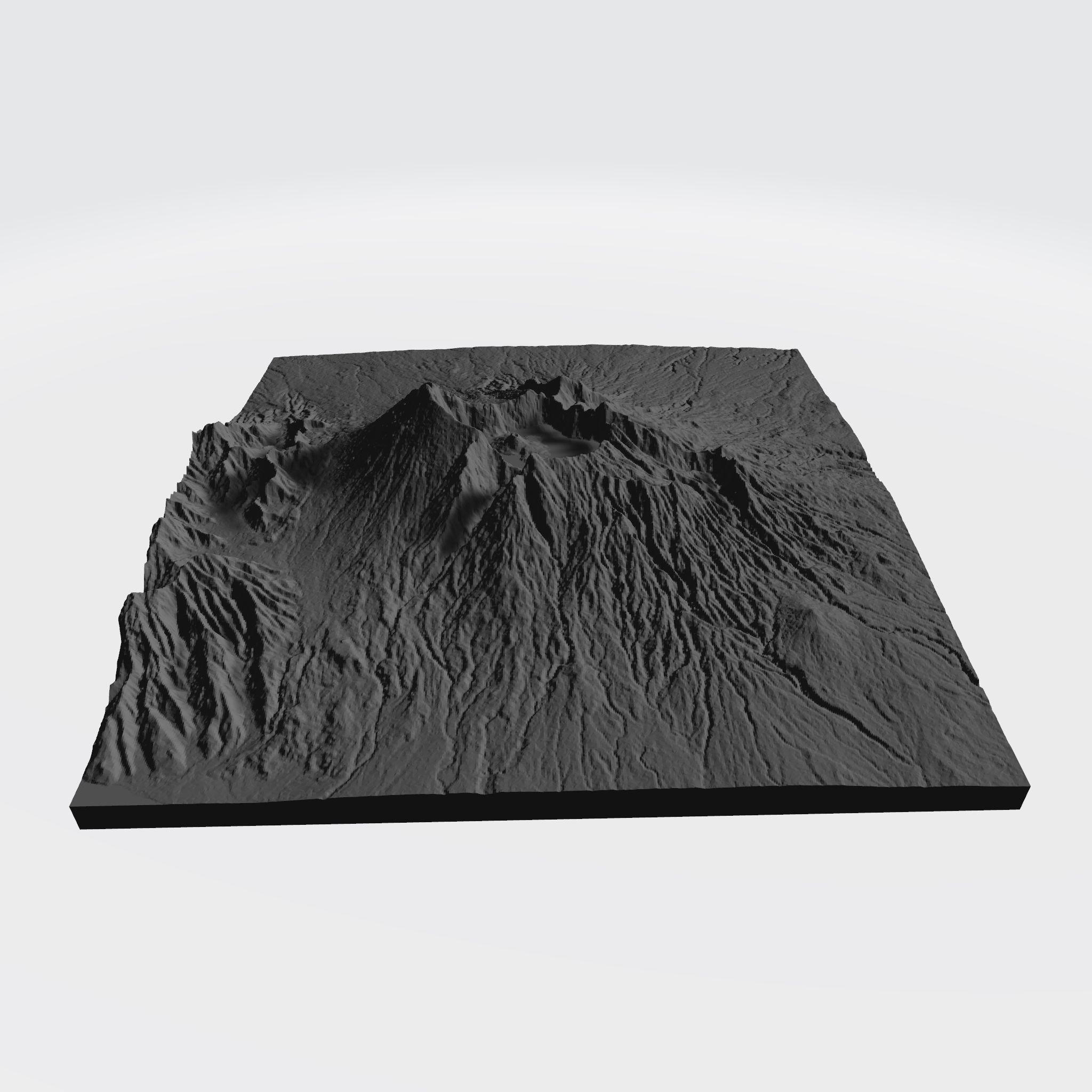 Mount Rijani - Indonesia - Lombok - 3D Map 3D print model_5