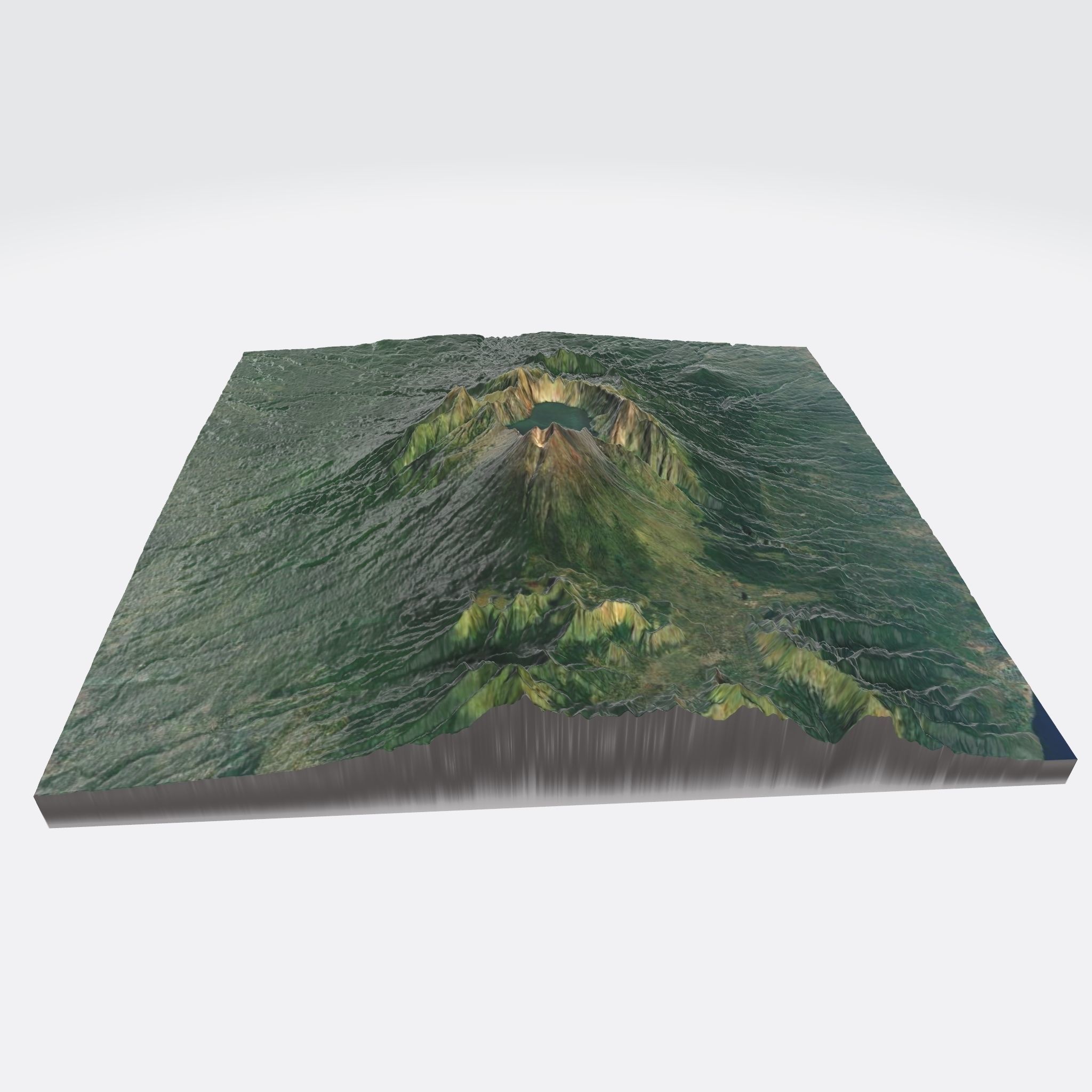 Mount Rijani - Indonesia - Lombok - 3D Map 3D print model_2