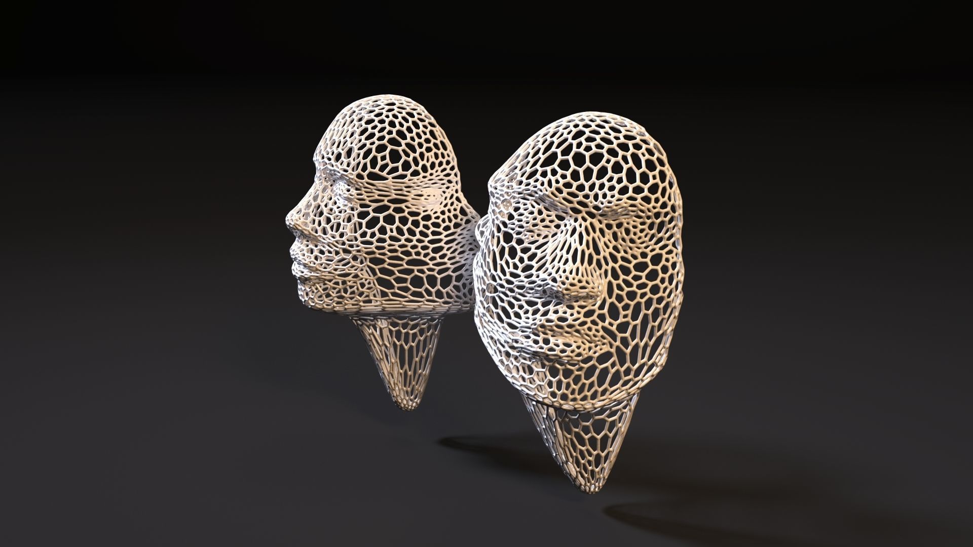 Womans face 3D print model_1