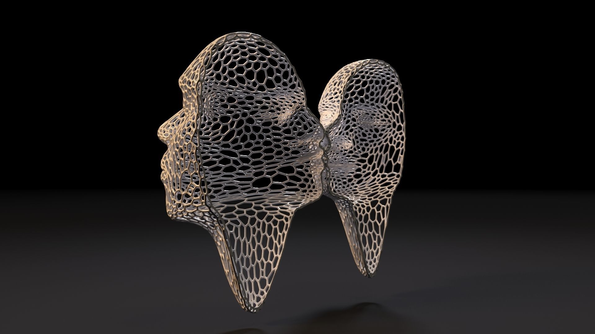 Womans face 3D print model_3