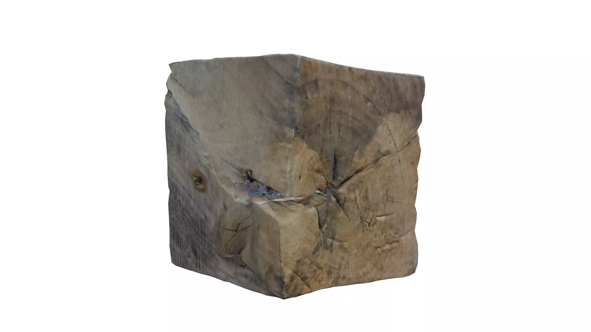Wood Cube01 Free low-poly 3D model
