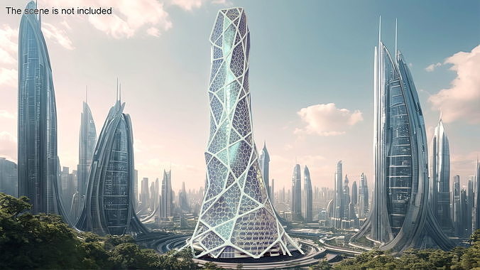 Futuristic Bionic Skyscraper 3D model