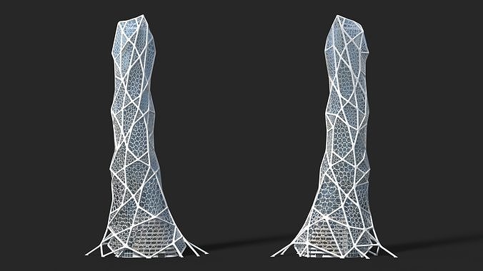 Futuristic Bionic Skyscraper 3D model 3