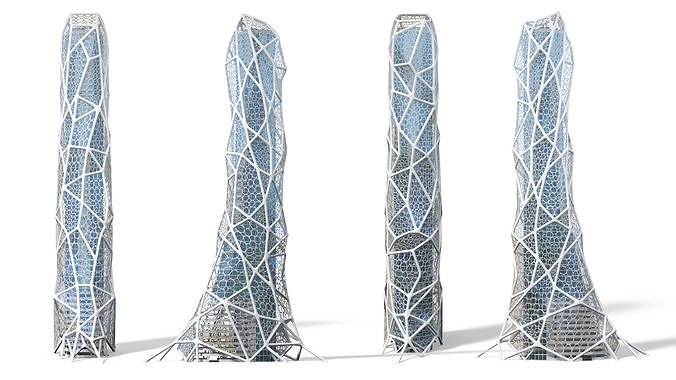 Futuristic Bionic Skyscraper 3D model 4