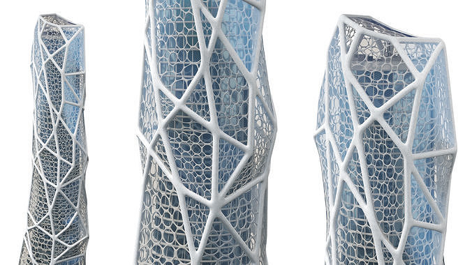 Futuristic Bionic Skyscraper 3D model 5