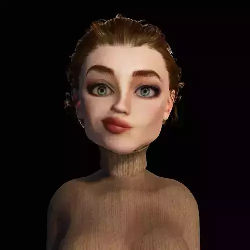 Semi Realistic Cartoon 3D Character Funny Cute Lady Rigged