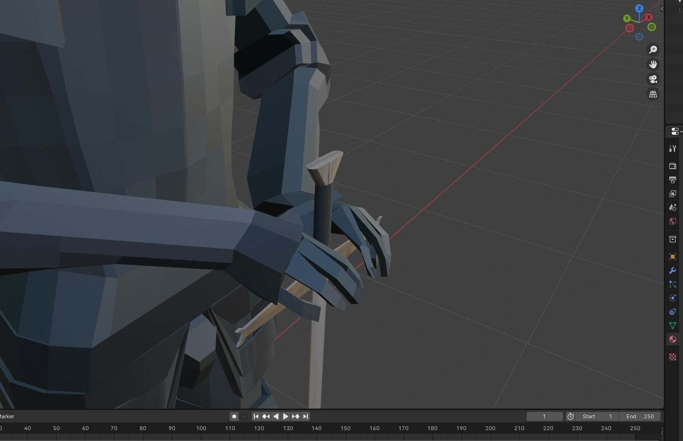 Knight Statue Low-poly 3D model_1