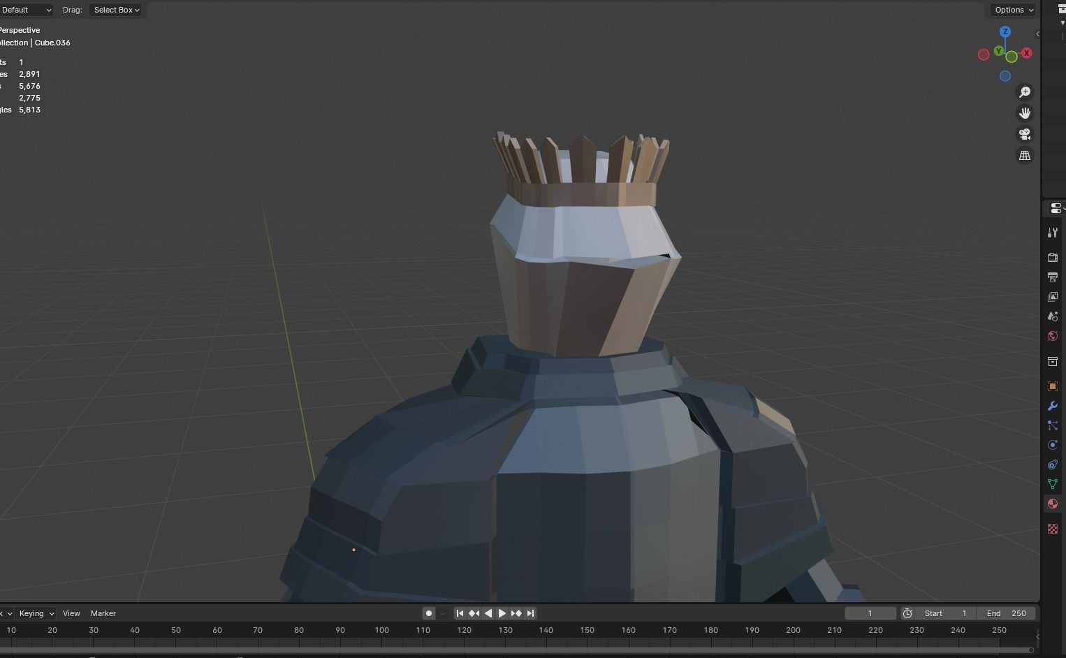 Knight Statue Low-poly 3D model_2
