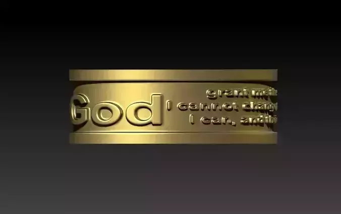 English Serenity Prayer Bible Rings God grant me Jesus Jewelry  3D print model