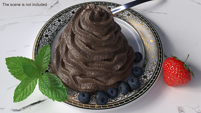 Chocolate Whipped Cream 3D model 2