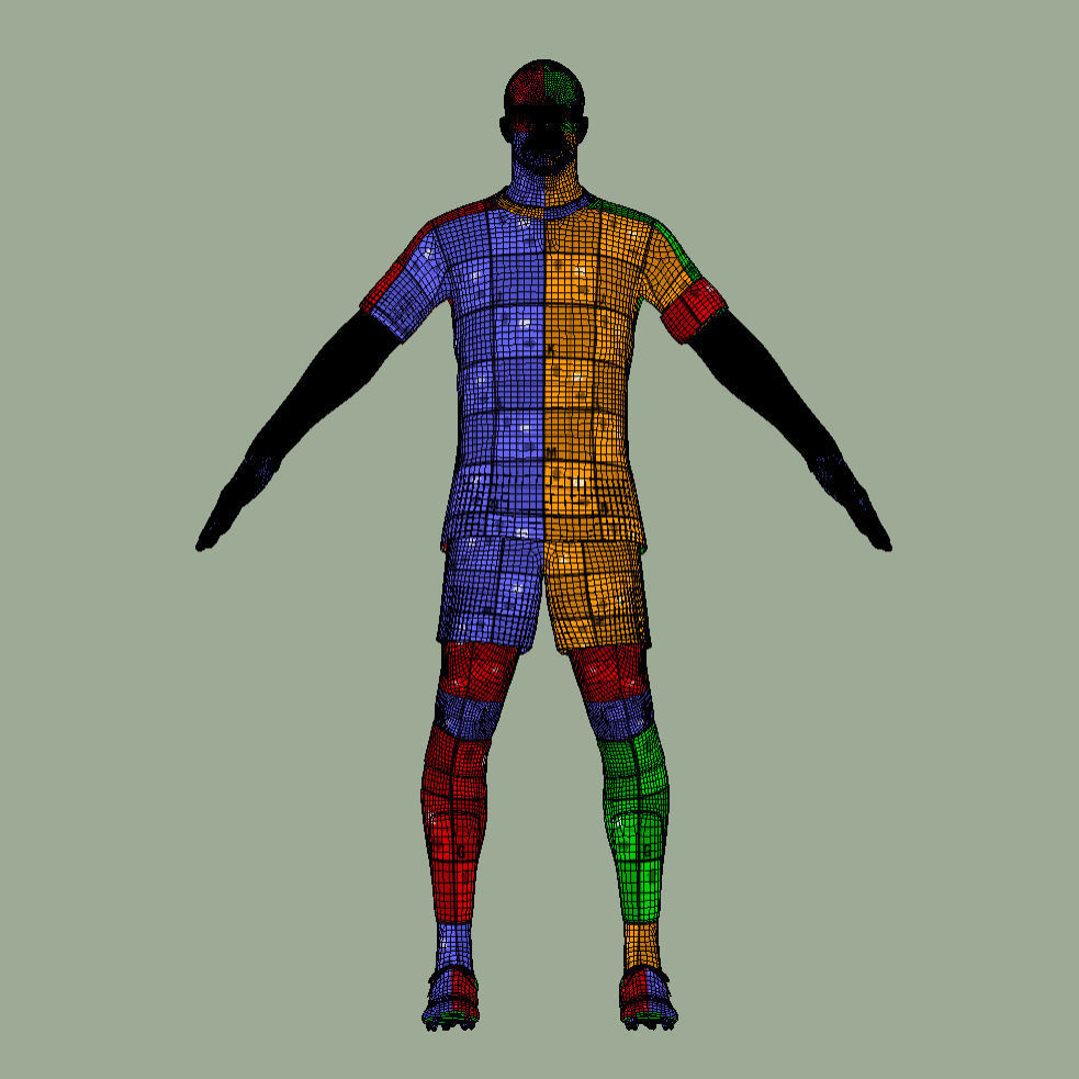 T-Pose Rigged Kyle Walker England Euro 2024 3D model_7